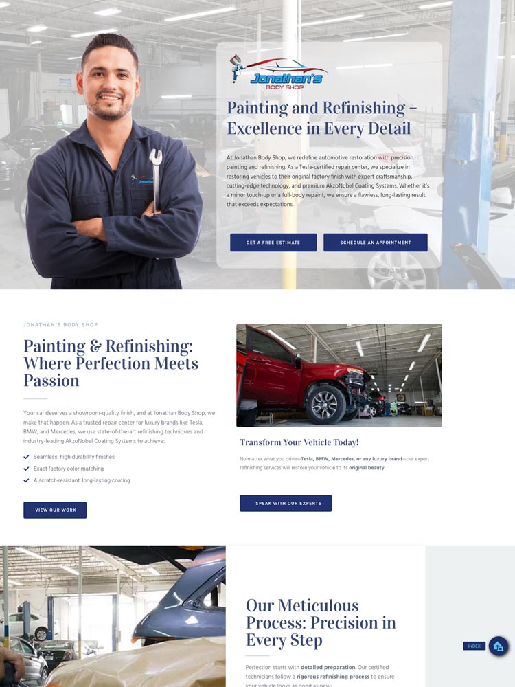 Jonathan's Body Shop — facility and process page